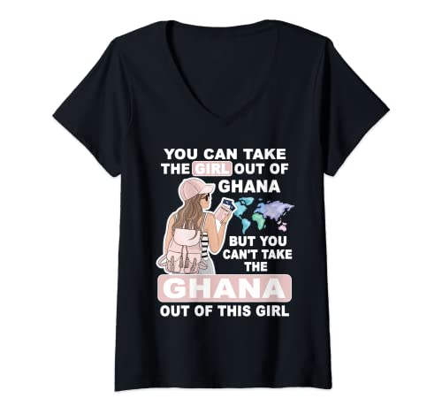 Damen Cooles Mädchen aus Ghana - Proud Ghana Girl T-Shirt mit V-Ausschnitt Damen Cooles Mädchen aus Ghana - Proud Ghana Girl T-Shirt mit V-Ausschnitt von Ghana Home Country - Ghana Outfits & Designs