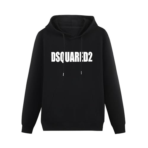 Ghee Dsquared Unisex Hooded Printed Pullover Hoodies Mens Black Sweatshirts Black L von Ghee