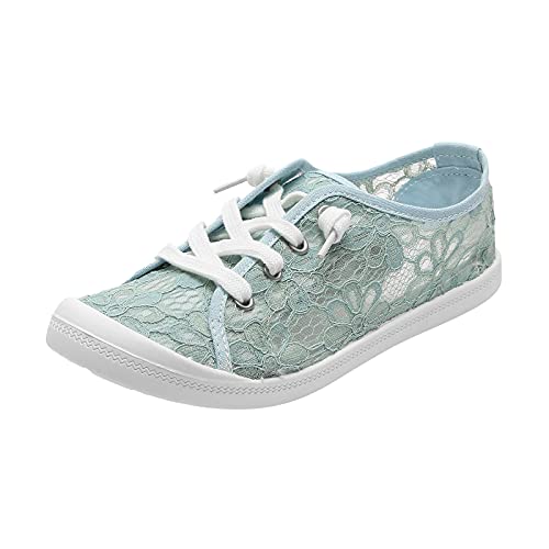 Ghemdilmn Damen Schuhe Teenager-Mädchen Sneaker Lace Atmungsaktiv Flache Schuhe Freizeitschuhe zum Schnüren (Blue #1, 42) von Ghemdilmn