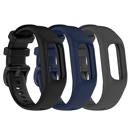 Gheper 3PCS Weiche Silikonbänder Kompatibel mit Garmin Vivosmart 5 Armbändern Ersatzarmbänder Armband Gehäuseabdeckung für Damen Herren,Kleine/Große Größe von Gheper