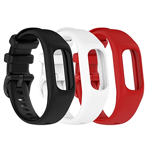 Gheper 3PCS Weiche Silikonbänder Kompatibel mit Garmin Vivosmart 5 Armbändern Ersatzarmbänder Armband Gehäuseabdeckung für Damen Herren,Kleine/Große Größe von Gheper