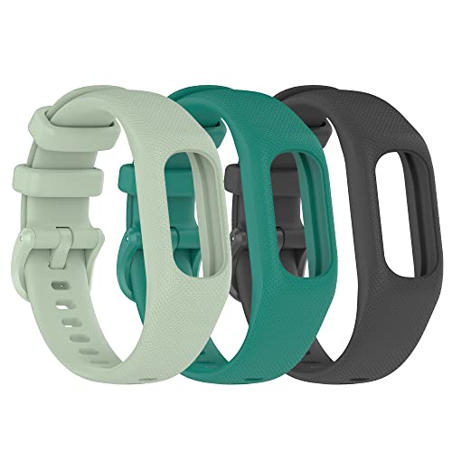 Gheper 3PCS Weiche Silikonbänder Kompatibel mit Garmin Vivosmart 5 Armbändern Ersatzarmbänder Armband Gehäuseabdeckung für Damen Herren,Kleine/Große Größe von Gheper