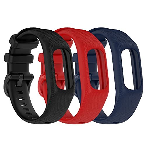 Gheper 3PCS Weiche Silikonbänder Kompatibel mit Garmin Vivosmart 5 Armbändern Ersatzarmbänder Armband Gehäuseabdeckung für Damen Herren,Kleine/Große Größe von Gheper