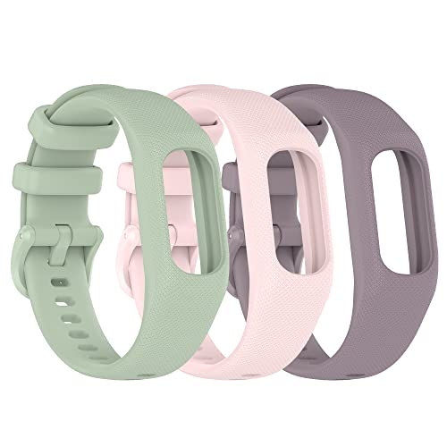 Gheper 3PCS Weiche Silikonbänder Kompatibel mit Garmin Vivosmart 5 Armbändern Ersatzarmbänder Armband Gehäuseabdeckung für Damen Herren,Kleine/Große Größe von Gheper