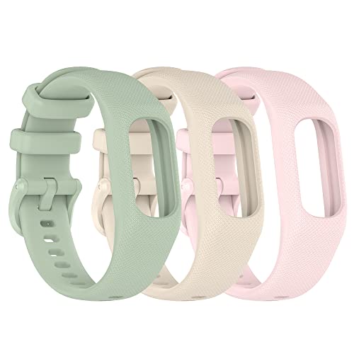 Gheper 3PCS Weiche Silikonbänder Kompatibel mit Garmin Vivosmart 5 Armbändern Ersatzarmbänder Armband Gehäuseabdeckung für Damen Herren,Kleine/Große Größe von Gheper