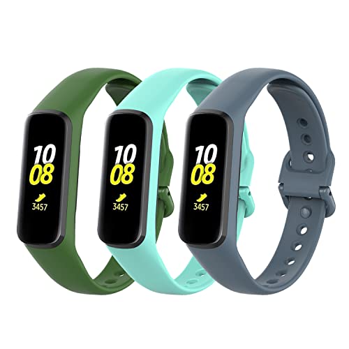 Gheper Bands Kompatibel mit Samsung Galaxy Fit E SM-R375 Smartwatch Soft Silikon Ersatz Uhrenarmbänder Fitness Sportbänder für Damen Herren, 3 STÜCKE von Gheper