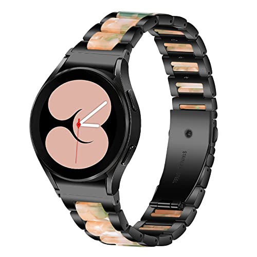 Gheper Harzarmband kompatibel mit Samsung Galaxy Watch 7 FE 6 5 4 Band 44mm 40mm/Watch 6 Classic 47mm 43mm/Watch 5 Pro 45mm/Watch 4 Classic 46mm 42mm NO Gap Armbänder Metall Ersatzband von Gheper