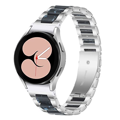 Gheper Harzarmband kompatibel mit Samsung Galaxy Watch 7 FE 6 5 4 Band 44mm 40mm/Watch 6 Classic 47mm 43mm/Watch 5 Pro 45mm/Watch 4 Classic 46mm 42mm NO Gap Armbänder Metall Ersatzband von Gheper