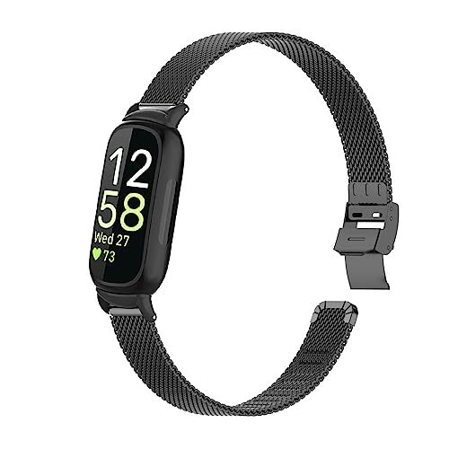 Gheper Metallarmband Kompatibel mit Fitbit inspire 3 Edelstahl Mesh Loop Armband Ersatz für inspire 3 Smartwatch Zubehör für Frauen Männer von Gheper