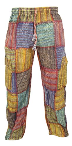 Gheri Baumwolle Patchwork Sommer Beiläufig Elastisch Kordelzug Hose Multicoloured 3XL von Gheri