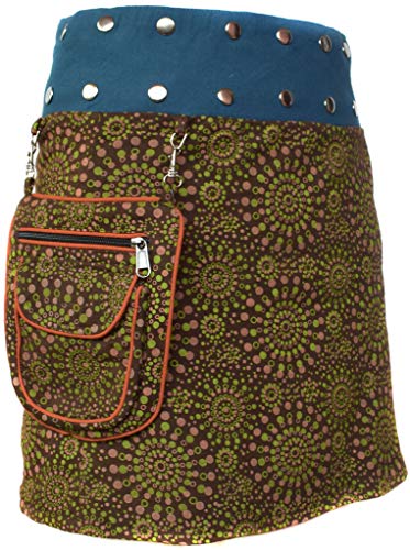 Gheri Blumen Kurz Popper Abnehmbar Tasche Reversibel Baumwolle Rock I von Gheri