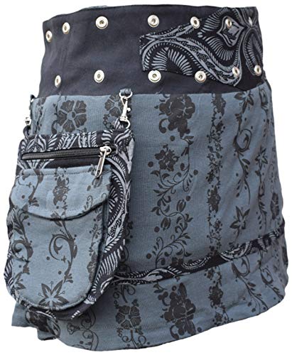 Gheri Blumen Kurz Popper Abnehmbar Tasche Reversibel Baumwolle Rock J von Gheri