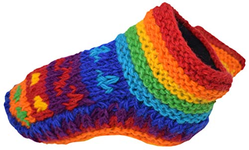 Gheri Damen Handgestrickt Vlies Gefüttert Wolle Knöchelpantoffelsocken B von Gheri