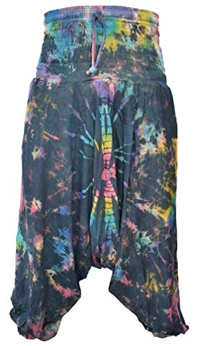 Gheri Damen Haremshose Batik-Baumwolle Gr. One size , Schwarzer Regenbogen von Gheri