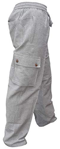 Gheri Hanf-Baumwoll-Cargohose Straight Plain Lounge Hose - M von Gheri