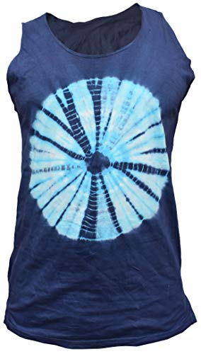 Gheri Herren Baumwolle ärmellos Sando Singlet Sommer Weste ärmelloses Top Navy Tie Dye Medium von Gheri