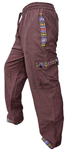 Gheri Herren Kontrast Border Baumwolle Cargohose Braun M von Gheri