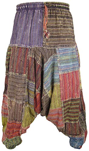 Gheri Herren Mehrfarbig Patchwork Elastisch Taille Harem Genie Hose Hosen Stich Patch Large/X-Large Gheri Herren Mehrfarbig Patchwork Elastisch Taille Harem Genie Hose Hosen Stich Patch Large/X-Large von Gheri