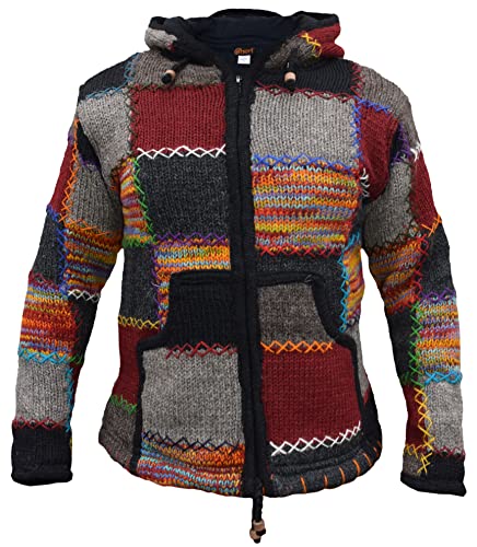 Gheri Herren Patchwork Hippie Festival Wolle Jacke M von Gheri
