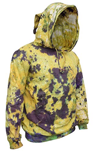 Gheri Herren Tie Dye Pixie Elf Kapuze Baumwolle Mehrfarbig Kapuzenpullover Grüner Marmor XL von Gheri