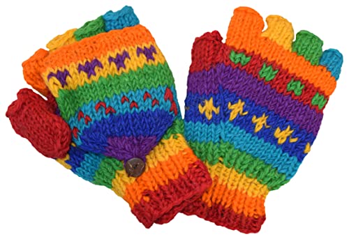 Gheri Woolen Knit Fleecegefütterte fingerlose Handschuhe Wandelbare Fäustlinge M von Gheri