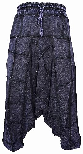 Herren Light Cotton Drop Crotch Ninja Aladdin Genie Patchwork Haremshose Lila SM von Gheri