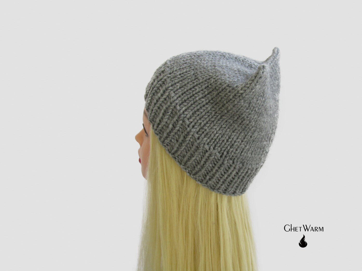 Graue Gehäkelte Mütze Mit Katzenohren. Katzenohren Mütze. Tier Ohren Stirnband. Damenmütze Gestrickt. Katze Ohr Hutgeschäft von GhetWarm