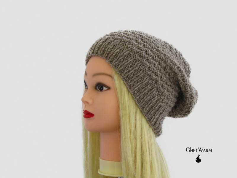 Winter Wolle Slouchy Beanie Hand Gestrickte Mütze. Herren Hüte. Damen Mützen. Unisex Günstige Beanie. Häkelbeanie. Geschenk Zum Muttertag von GhetWarm