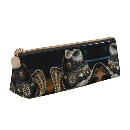 Ghjkfbf American West Rodeo Federmäppchen, Leder-Federmäppchen, Tasche mit Reißverschluss für Schreibwaren, kleine Kosmetiktasche von Ghjkfbf