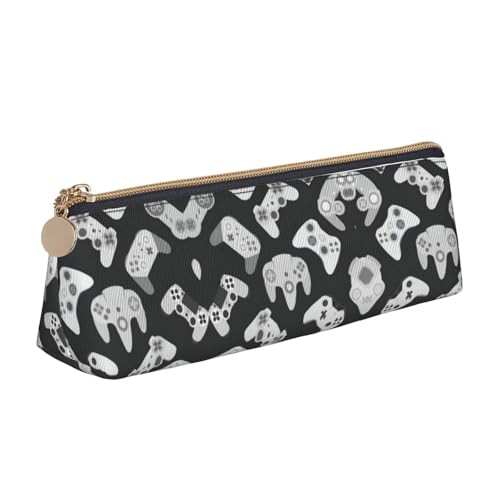 Ghjkfbf Federmäppchen aus Leder mit Game-Controller-Druck, Tasche mit Reißverschluss für Schreibwaren, kleine Kosmetiktasche von Ghjkfbf