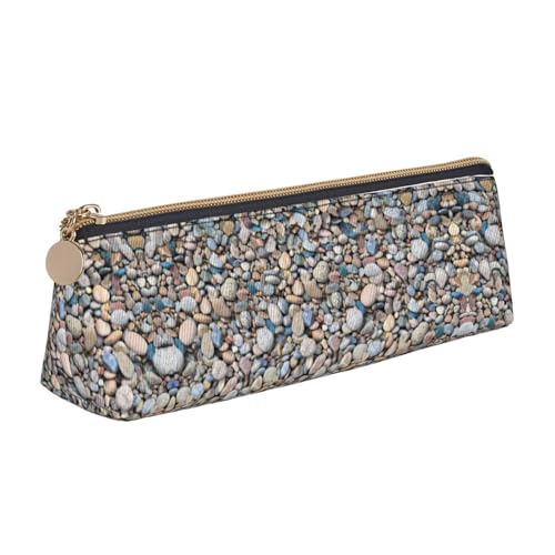 Ghjkfbf Federmäppchen aus Leder mit Kieselsteinmuster, Tasche mit Reißverschluss für Schreibwaren, kleine Kosmetiktasche von Ghjkfbf