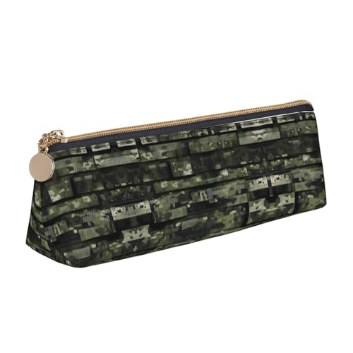 Ghjkfbf Federmäppchen aus Leder mit digitalem Camouflage-Muster, Tasche mit Reißverschluss für Schreibwaren, kleine Kosmetiktasche von Ghjkfbf