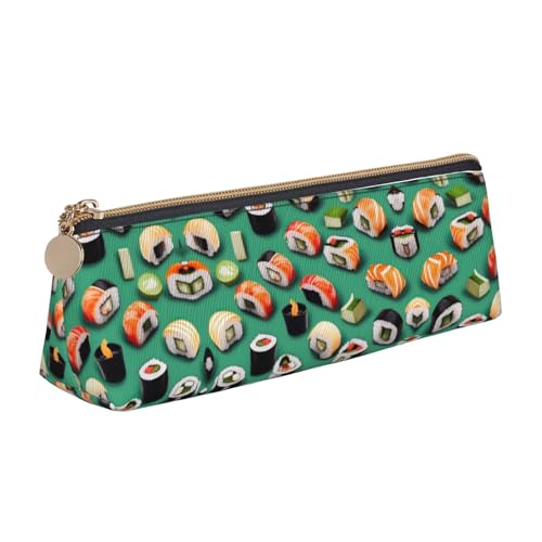 Ghjkfbf Sushi Food Print Leder Federmäppchen mit Reißverschluss für Schreibwaren, kleine Kosmetiktasche von Ghjkfbf