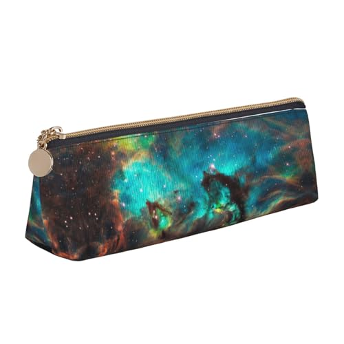 Ghjkfbf Universum Galaxy Space Print Leder Federmäppchen mit Reißverschluss für Schreibwaren, kleine Kosmetiktasche von Ghjkfbf