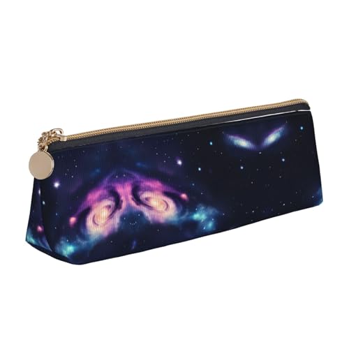 Ghjkfbf Universum Galaxy Space Print Leder Federmäppchen mit Reißverschluss für Schreibwaren, kleine Kosmetiktasche von Ghjkfbf