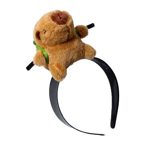 Capybara Stirnband, lustige Tier-Stirnbänder, lustige Haarbänder, Capybara, Tierwaschgesichtshaarbänder, niedlicher Tierhaarreifen, rutschfestes festes Stirnband, Plüschpuppen-Stirnband zum Waschen von Ghjkldha