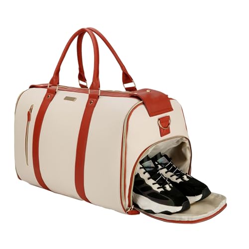 Foldable Travel Bag, Waterproof Weekender Duffel, Spacious Overnight Carryall, Lightweight Luggage Organizer, 20.98x12.99x10.98inches Separate Shoe Compartment for Men and Women von Ghjkldha