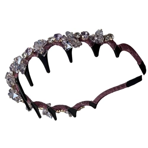 Geflochtene Haarbänder für Frauen - Retro Rutschfestes Breites Perlenbesetztes Stirnband - Anti-Rutsch Mode Haarschmuck Dekorativ für Frauen Mädchen Brautjungfern Bräute Party Hochzeit Festivals Musik von Ghjkldha