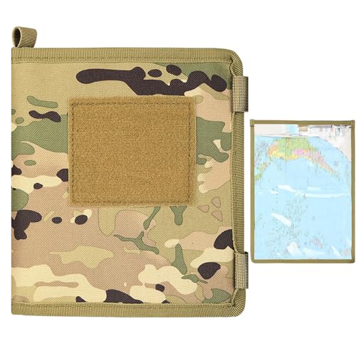 Ghjkldha Outdoor Map Case, Waterproof Map Organizer Pouch Hiking Hunting, Survival Gear Accessory Bag with Clear Window for Field Surveys Training Camping Navigation Storage, Camouflage von Ghjkldha
