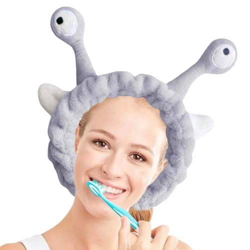 Spa-Stirnband - Elastischer, flauschiger Schneckenaugen-Kopfreifen zum Waschen des Gesichts,Plüsch-Tier-Neuheit-Stirnbänder für Dusche und Bewegung, Spa-Yoga-Kopftuch für das Fitnessstudio zu von Ghjkldha