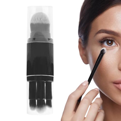 Tragbares Make-up-Pinsel-Set, Make-up-Pinsel-Set - Multitasker 5-in-1-Make-up-Pinsel | All-in-1- -Set, tragbare Gesichtskosmetikpinsel für Lidschatten, Augenbrauen, Eyeliner, Verblenden von Ghjkldha