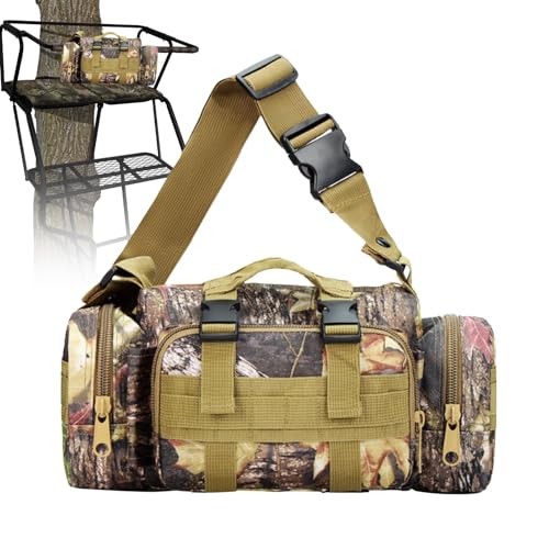Ghjkldha Tree Stand Bag | Large Capacity Hunting Bag | Waterproof Camouflage Treestand Storage Bag with Multiple Pockets | Hunting Fanny Pack Waist Bag for Men, Gear Bag Hunting Accessories von Ghjkldha