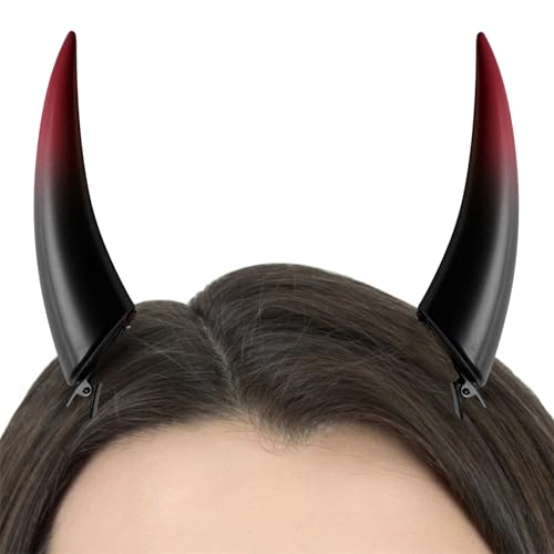 Gothic-Teufelshörner – Teufelskostüm für Damen, Dämonen-Vampir-Kopfschmuck, Halloween-Haarspangen, Hörner-Kostüm von Ghjkldha