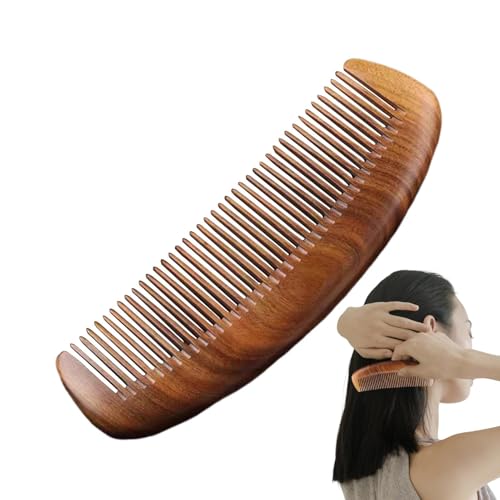 Handmade Wooden Comb Women, Ergonomic Hair Detangler For Curly Hair, Sandalwood Scalp Massager Comb, With 16x5.5cm/6.3x2.17 Inches Perfect For School And Travel Detangling Needs von Ghjkldha