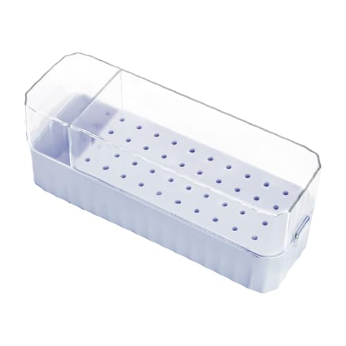 Nail Bit Holder, Drill Bit Organizer, Manicure Storage Case, 40 Hole Compact Design with Transparent Dustproof Lid, Ideal for Gel Removal Pedicure Prep Cuticle Care or Home Stations von Ghjkldha