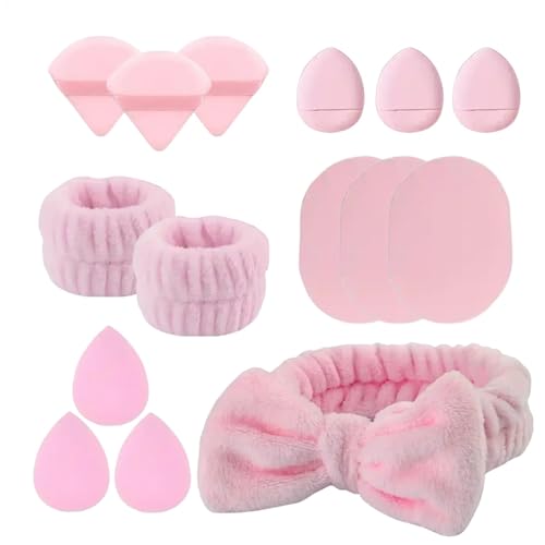 Stirnband-Set, Make-up-Armband-Set, Spa-Stirnband-Set, Gesichtswaschbänder, Hautpflege-Stirnband, Make-up-Schwamm-Set, Make-up-Schwamm-Set mit Stirnbändern und Armband-Set für Frauen von Ghjkldha