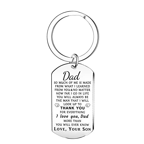 Ghloyza Gifts For Dad From Son Father's Day Gifts Dad Birthday Gifts Thanksgiving Gifts Appreciation Gifts For Dad Daddy Father Keyring Dad Keychain, Love Your Son, Einheitsgröße von Ghloyza