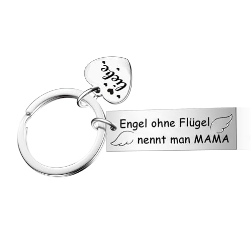 Ghloyza Mama-Geschenk Engel Ohne Flügel Nennt Man Mama Schlüsselanhänger Niedlicher Schlüsselanhänger für Mama Muttertag Thanksgiving Tag Chirstmas Geburtstagsgeschenke von Ghloyza