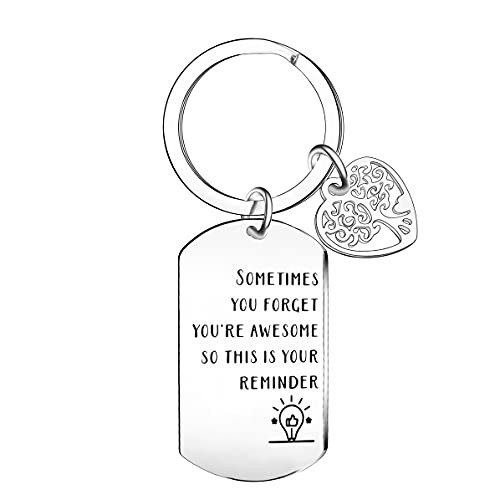 Ghloyza Mitarbeiter Geschenke für Frauen - Silber Schlüsselanhänger 'Manchmal vergisst man, dass man großartig ist' - Inspirierende Ermutigung Geschenke für Freundin, Frau, Freundschaft, Geburtstag von Ghloyza