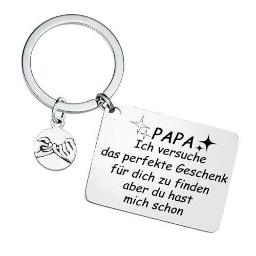 Ghloyza Papa Schlüsselanhänger Geschenke zum Geburtstag Weihnachten Schlüsselanhänger Vatertagsgeschenke von Tochter Sohn für Papa du hast mich schon Schlüsselanhänger von Ghloyza